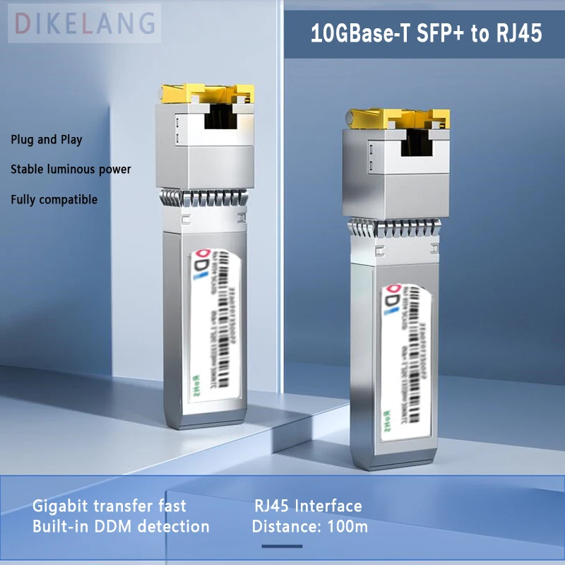 10G RJ45 медный SFP + модуль DDM 10GBASE-T приемопередатчик с адаптацией CAT5/6a/7a до 30-100 м, совместимый с Cisco H3C
10G RJ45 медный SFP + модуль DDM 10GBASE-T приемопередатчик с адаптацией CAT5/6a/7a до 30-100 м, совместимый с Cisco H3C