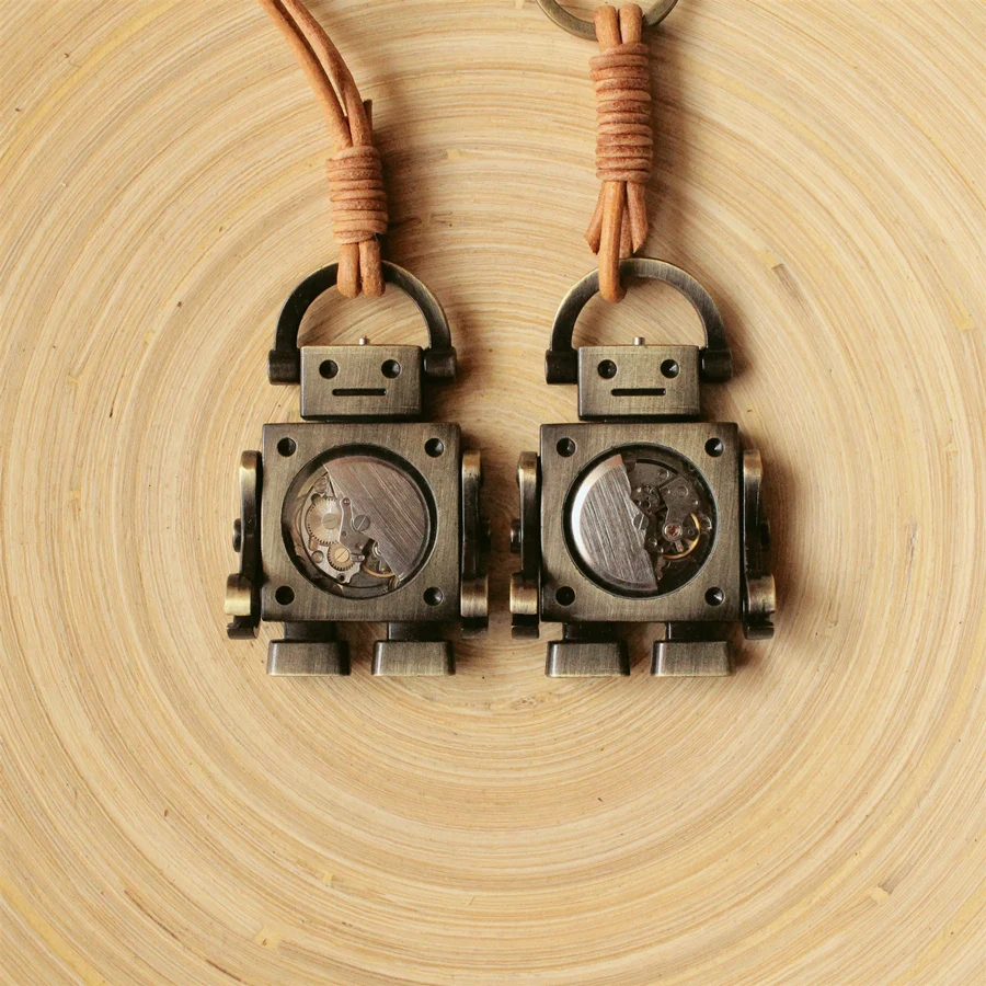Retro Robot Keychain Mechanical Rotatable Boredom Decompression Creative Dial Quartz Pocket Watch Bag Car Interior Pendant Charm
Retro Robot Keychain Mechanical Rotatable Boredom Decompression Creative Dial Quartz Pocket Watch Bag Car Interior Pendant Charm