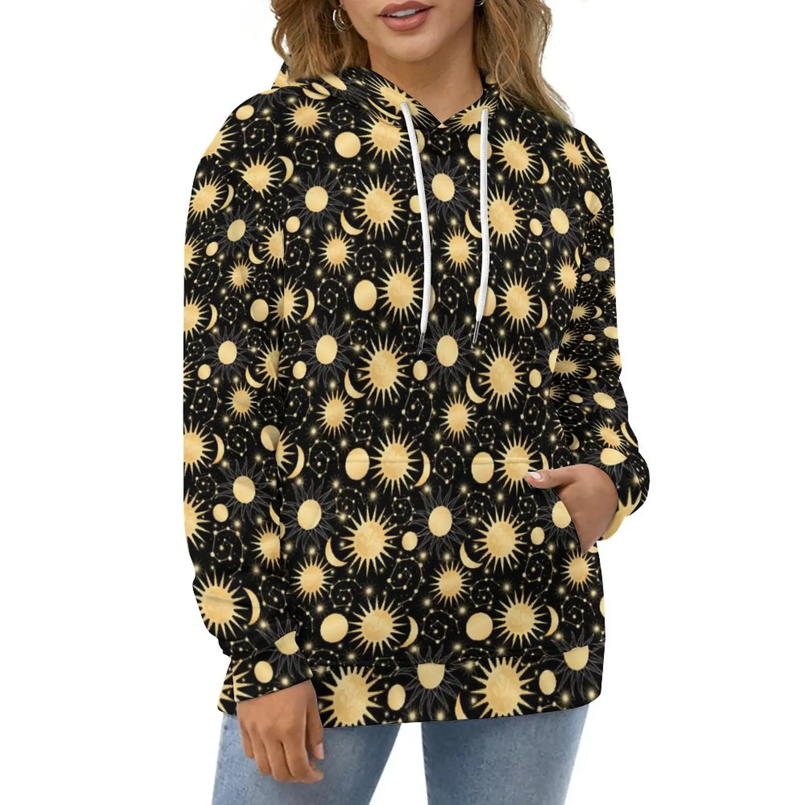 Sun Moon Astrology Hoodies Long-Sleeve Gold Star Celestial Casual Pullover Hoodie Street Wear Oversize Graphic Loose Sweatshirts 
Sun Moon Astrology Hoodies Long-Sleeve Gold Star Celestial Casual Pullover Hoodie Street Wear Oversize Graphic Loose Sweatshirts