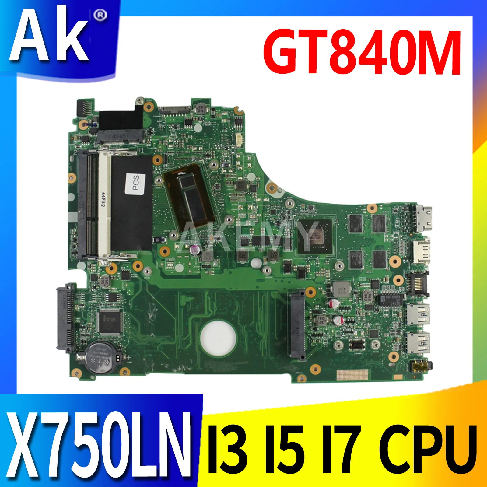 X750LN original Notebook mainboard GT840M I3 I5 I7 CPU For ASUS X750LB X750LN X750L Laotop motherboard
X750LN original Notebook mainboard GT840M I3 I5 I7 CPU For ASUS X750LB X750LN X750L Laotop motherboard