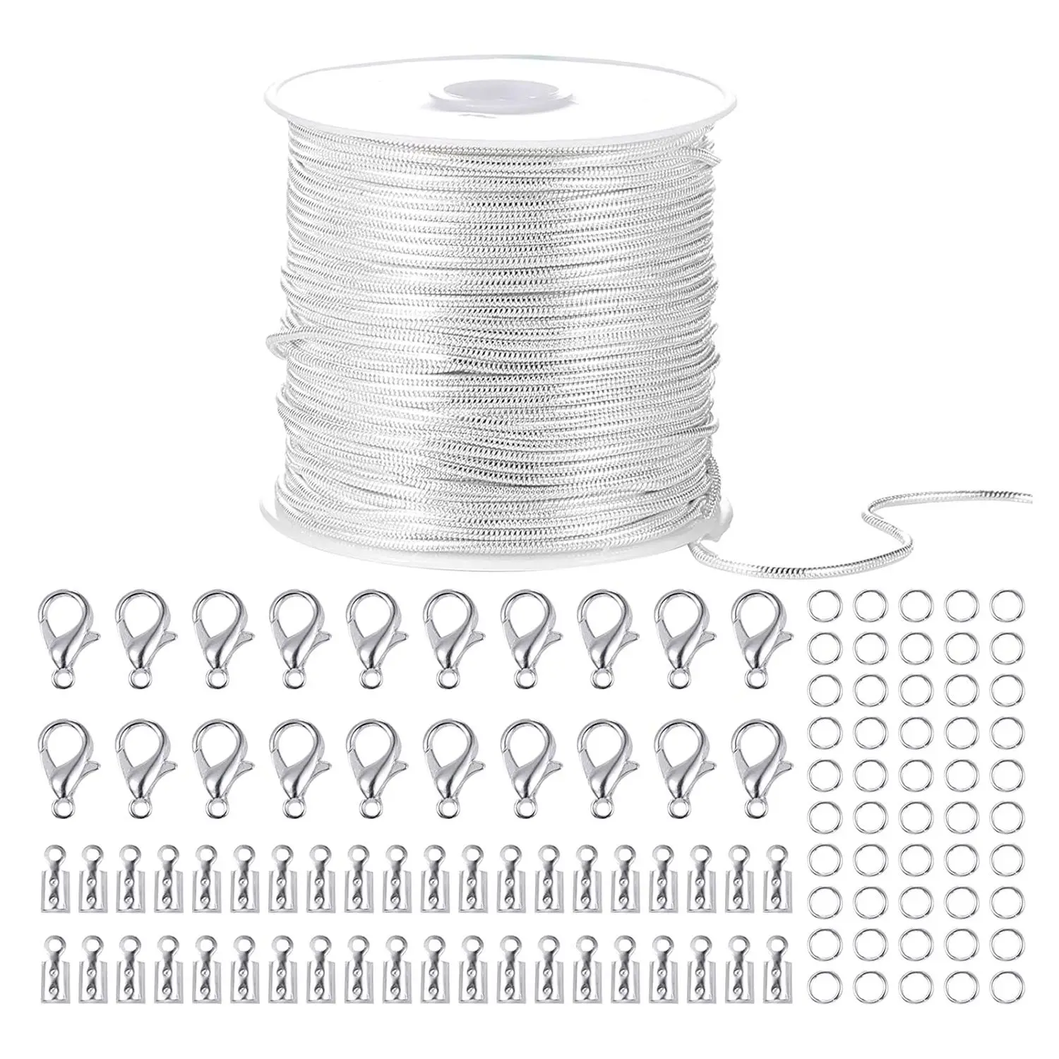 33 Feet Snake Chains Link Cable Chain with 20 Lobster Clasps 50 Jump Rings and 40 Connectors Clasps for Jewelry Making
33 Feet Snake Chains Link Cable Chain with 20 Lobster Clasps 50 Jump Rings and 40 Connectors Clasps for Jewelry Making