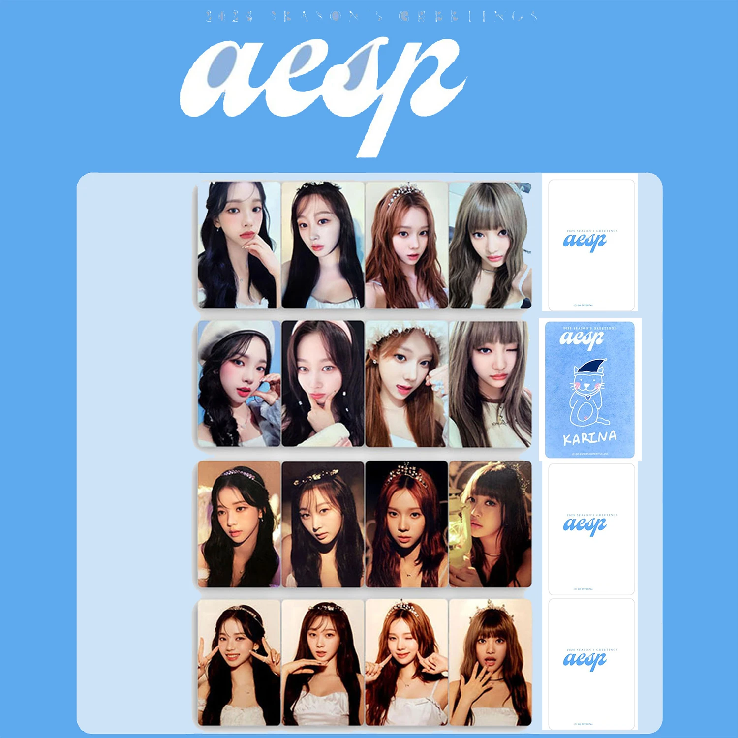 

KPOP aespa 2023 Season's Greetings Photocards Double-Sided Bright Film LOMO Cards Karina Winter Giselle Paper Cards Fans Gifts