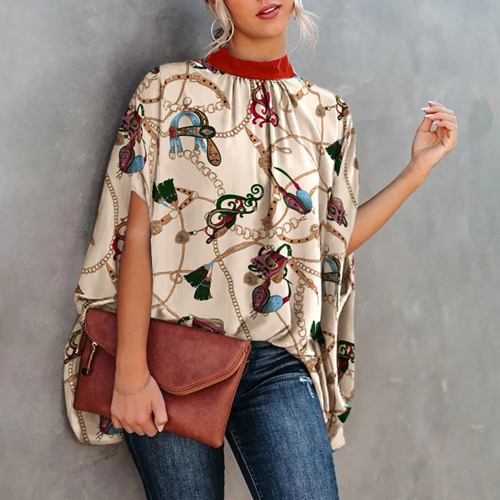 Casual Print Blouses For Women Fashion 2022 White Blue Floral Top Loose Batwing Sleeve Blouse Elegant Ladies Tops Summer Shirts
Casual Print Blouses For Women Fashion 2022 White Blue Floral Top Loose Batwing Sleeve Blouse Elegant Ladies Tops Summer Shirts