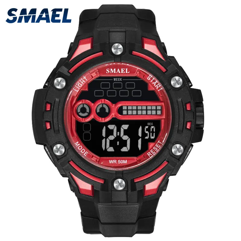 

Цифровые наручные часы, водонепроницаемые часы SMAEL, лучший бренд, секундомер, мужские часы, цифровые светодиодный 1526, мужские военные часы, спортивные