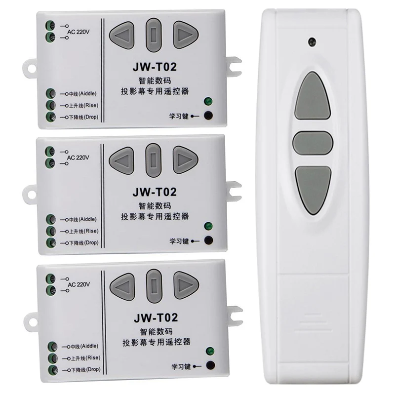 AC 220V 433mhz intelligent digital RF wireless remote control switch system for projection screen/garage door/blinds
AC 220V 433mhz intelligent digital RF wireless remote control switch system for projection screen/garage door/blinds