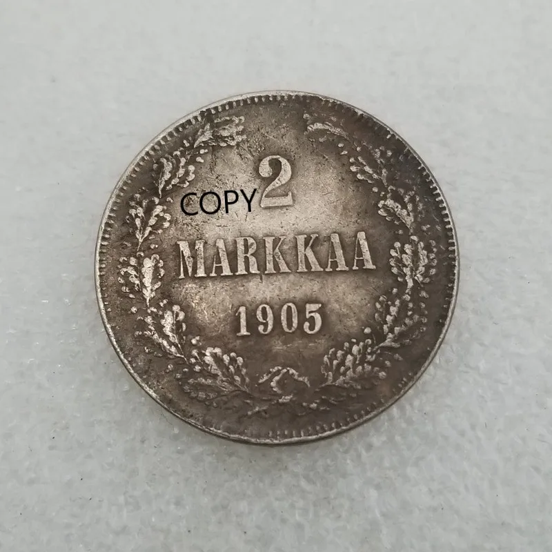 Finland 1905 2 MARKKA Silver Plated Commemorative Collector Coin Gift Lucky Challenge Coin COPY COIN 
Finland 1905 2 MARKKA Silver Plated Commemorative Collector Coin Gift Lucky Challenge Coin COPY COIN