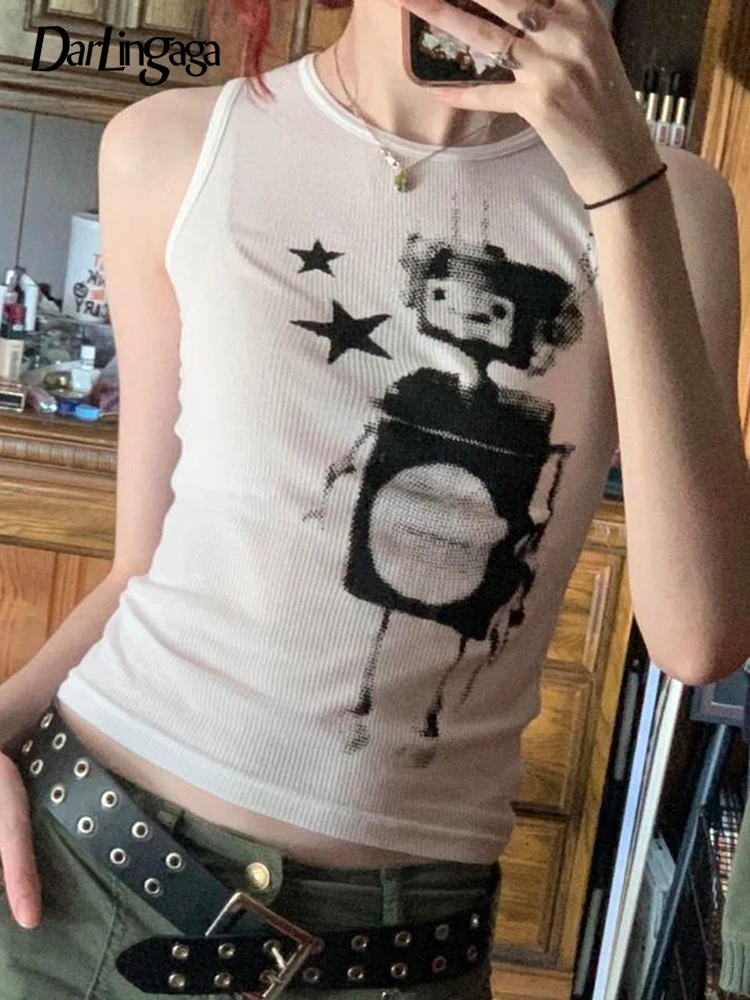 Darlingaga Casual Y2K White Summer Tank Top Female Graphic Printed Cute Vest Sleeveless Harajuku Retro Crop Tops Skinny Outfits
Darlingaga Casual Y2K White Summer Tank Top Female Graphic Printed Cute Vest Sleeveless Harajuku Retro Crop Tops Skinny Outfits