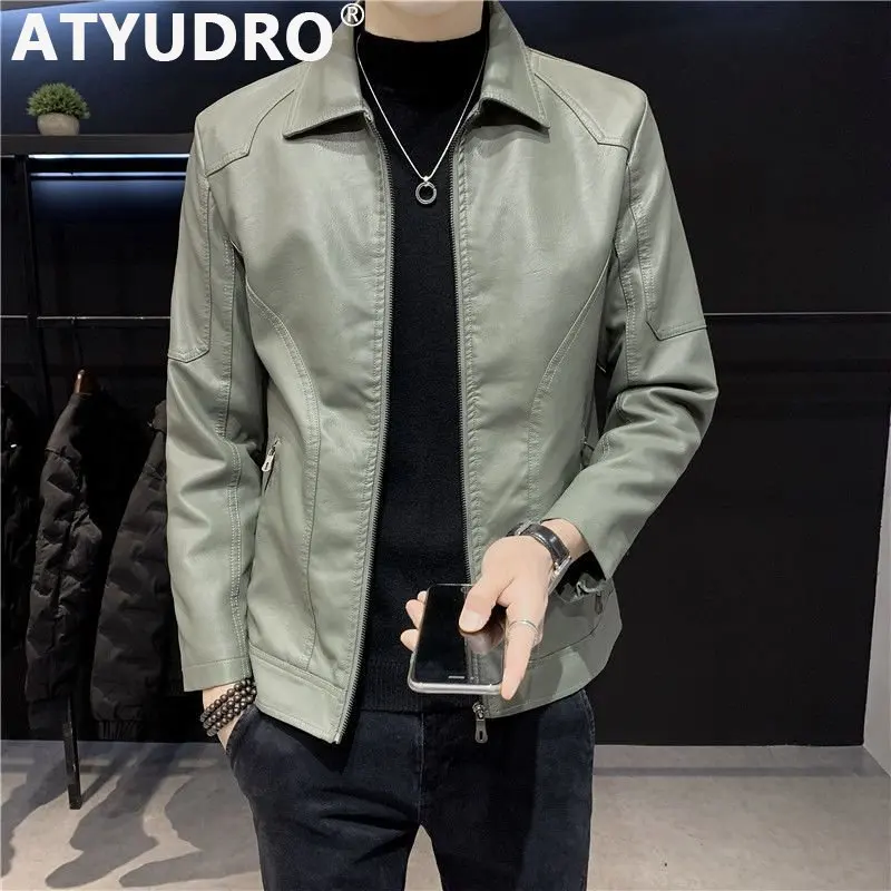 Men's Jackets Fashion Moto Biker PU Faux Leather Clothing Turndown Collar Zipper Coats Windbreaker Male Outdoor Spring Autumn
Men's Jackets Fashion Moto Biker PU Faux Leather Clothing Turndown Collar Zipper Coats Windbreaker Male Outdoor Spring Autumn