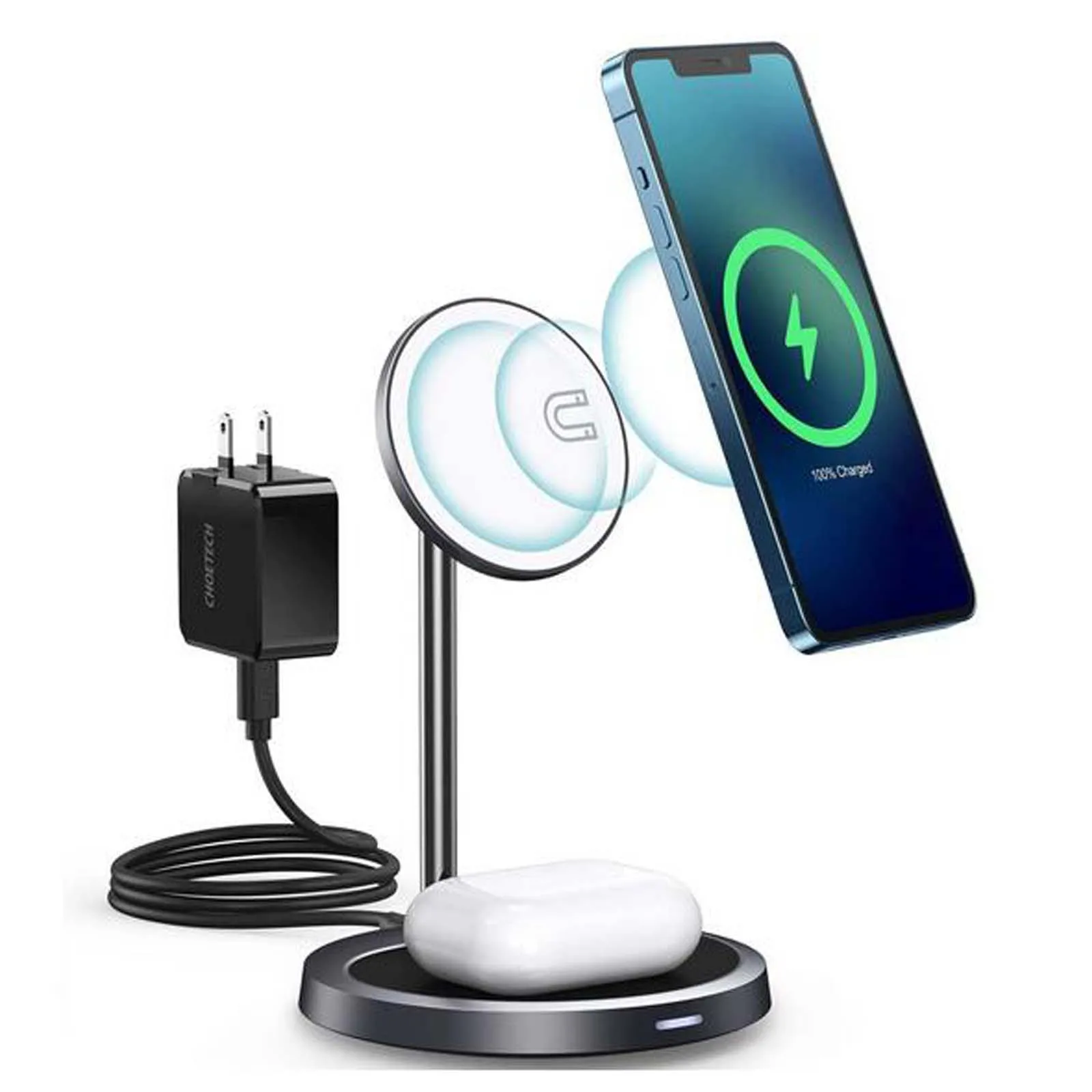 Choetech Magnetic Wireless Charger Stand 15W Max Power 2-in-1 Charging Stand For iPhone 12 Pro Max/AirPods 2 Fast Charger Parts
Choetech Magnetic Wireless Charger Stand 15W Max Power 2-in-1 Charging Stand For iPhone 12 Pro Max/AirPods 2 Fast Charger Parts