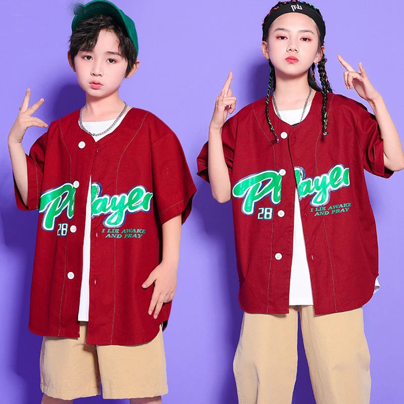 2022 Jazz Modern Dance Clothing Kids Red Loose Shirts Hiphop Outfits For Girls Street Dance Wear Boys Festival Costumes DQS9727
2022 Jazz Modern Dance Clothing Kids Red Loose Shirts Hiphop Outfits For Girls Street Dance Wear Boys Festival Costumes DQS9727
