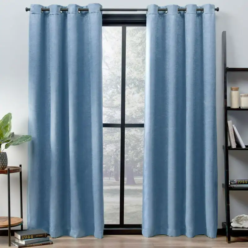 Oxford Textured Sateen Room Darkening Blackout Grommet Top Curtain Panel Pair, 52"x84", Slate 
Oxford Textured Sateen Room Darkening Blackout Grommet Top Curtain Panel Pair, 52"x84", Slate