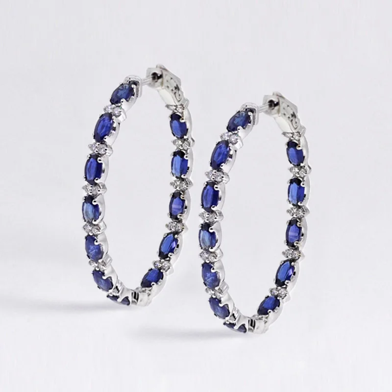 New Arrival Fashion Women Hoop Earring Dazzling Blue/White Cubic Zircon Elegant Female Accessories Gifts Earrings Jewelry
New Arrival Fashion Women Hoop Earring Dazzling Blue/White Cubic Zircon Elegant Female Accessories Gifts Earrings Jewelry