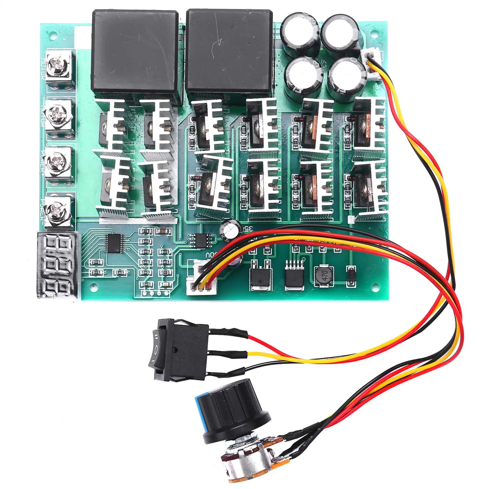 DC 10-55V 12V 24V 36V 48V 55V 100A Motor Speed Controller PWM HHO RC Reverse Control Switch with LED Display
DC 10-55V 12V 24V 36V 48V 55V 100A Motor Speed Controller PWM HHO RC Reverse Control Switch with LED Display