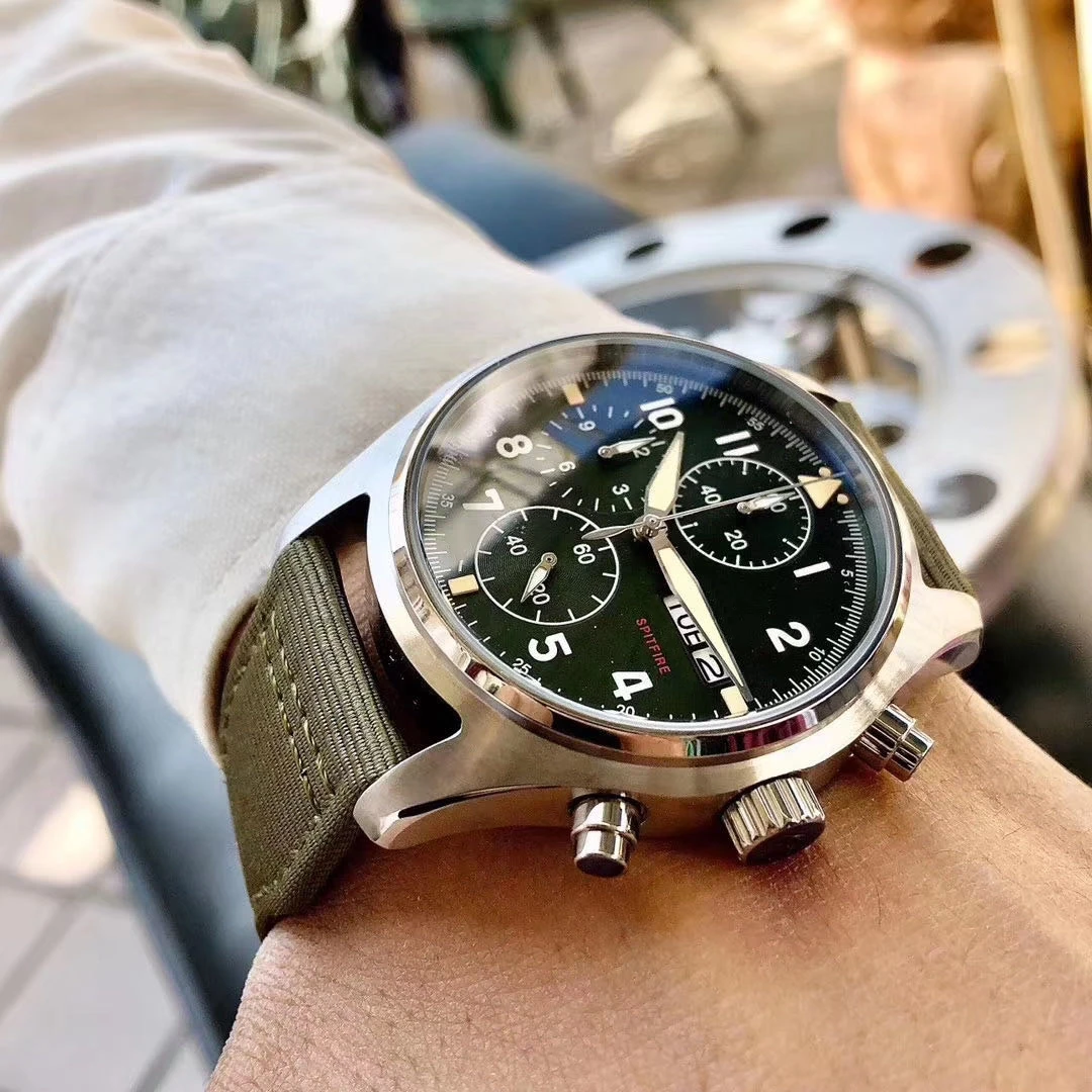 mens quartz chronograph watch stopwatch green canvas nylon strap silver black dial
mens quartz chronograph watch stopwatch green canvas nylon strap silver black dial