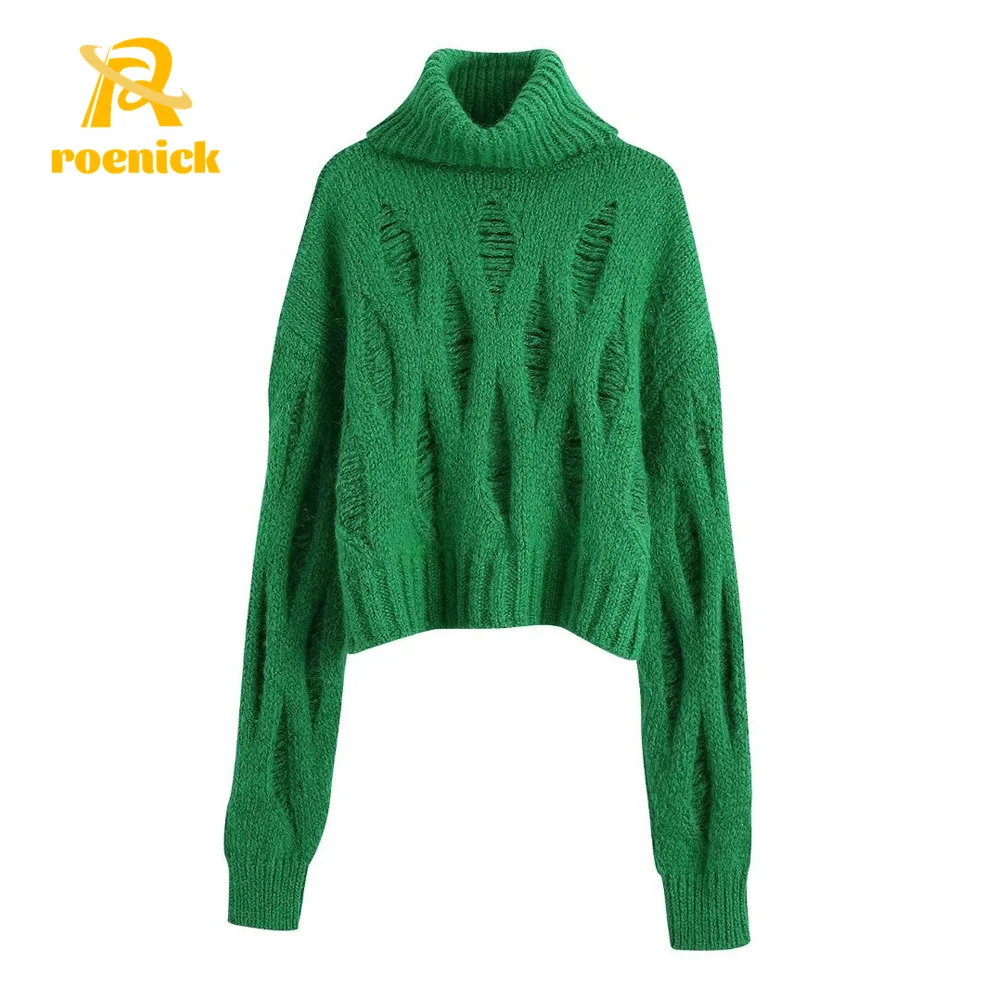 Женский свободный зелёный свитер ROENICK с длинным рукавом, винтажный шикарный пуловер с высоким воротом, джемпер
Женский свободный зелёный свитер ROENICK с длинным рукавом, винтажный шикарный пуловер с высоким воротом, джемпер