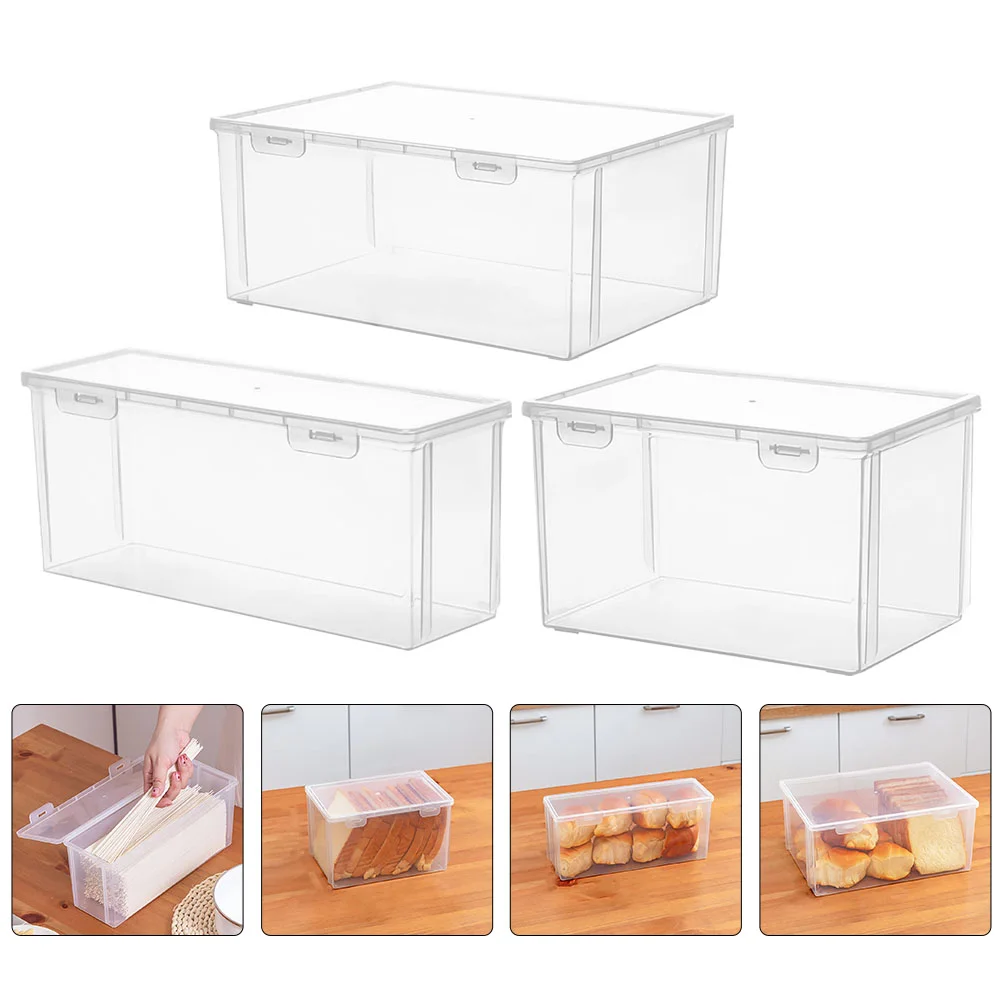 3 Pcs Clear Bread Container Plastic Containers Homemade Storage Sliced Pp Holder Fridge
3 Pcs Clear Bread Container Plastic Containers Homemade Storage Sliced Pp Holder Fridge