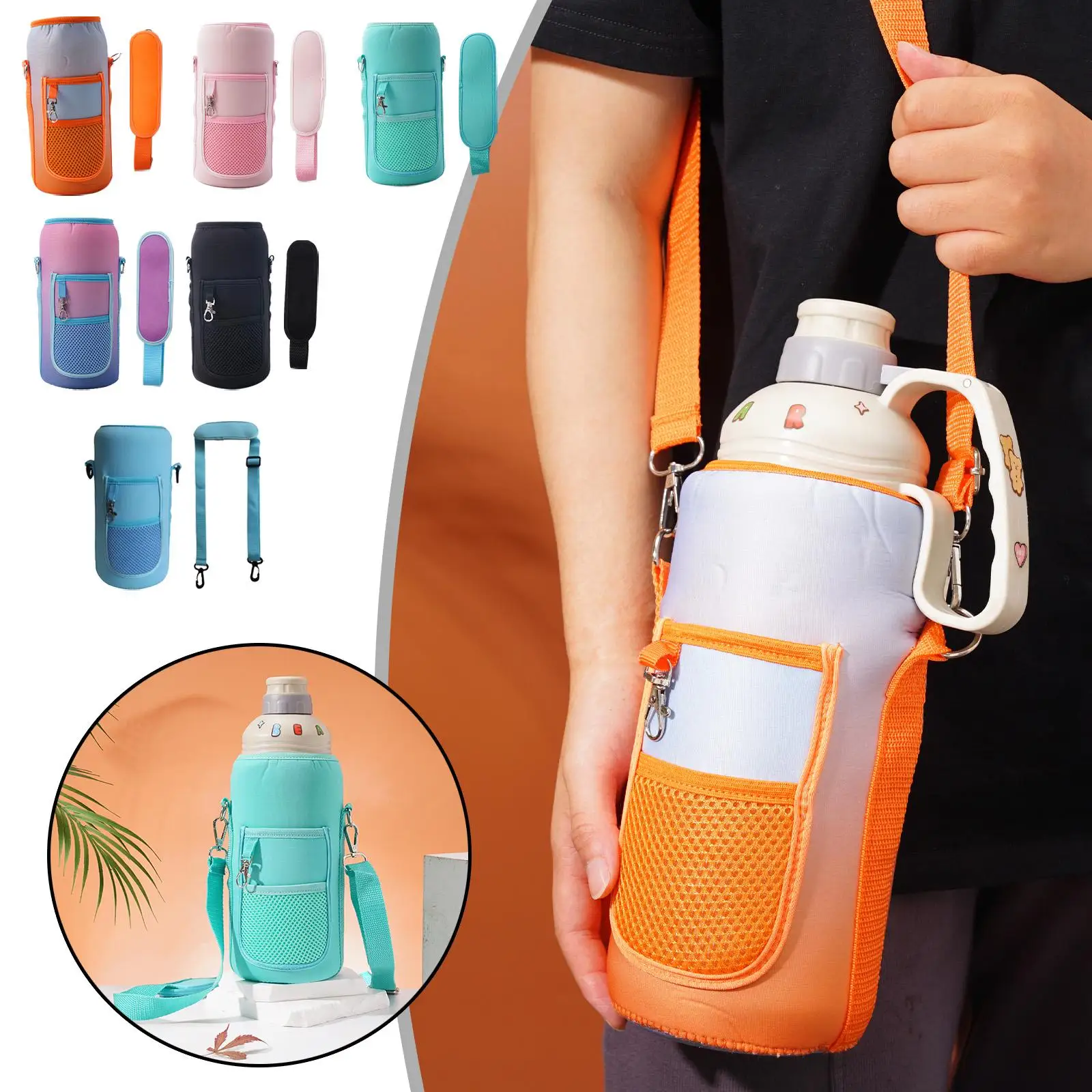 2pcs Water Bottle Covers Large Capacity Motivational Outdoor Camping Water Bottles Holder Bag Sleeve With Phone Pocket
2pcs Water Bottle Covers Large Capacity Motivational Outdoor Camping Water Bottles Holder Bag Sleeve With Phone Pocket