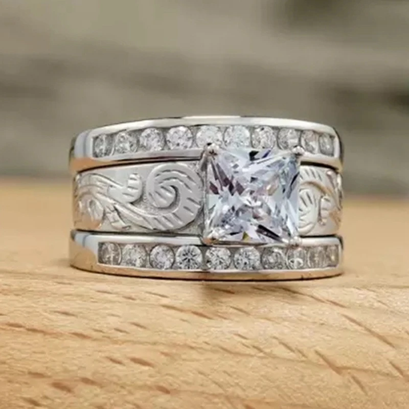 3pcs Luxury Vintage Craved Rings Set For Women Bridal Wedding Engagement Jewelry Banquet Party Rings
3pcs Luxury Vintage Craved Rings Set For Women Bridal Wedding Engagement Jewelry Banquet Party Rings