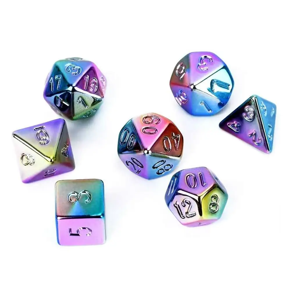 Metal Dice 7-Color Dice Set Rainbow Dice For Role Playing Games Polyhedral Rainbow Color 7-die Set Table Games Accessories
Metal Dice 7-Color Dice Set Rainbow Dice For Role Playing Games Polyhedral Rainbow Color 7-die Set Table Games Accessories