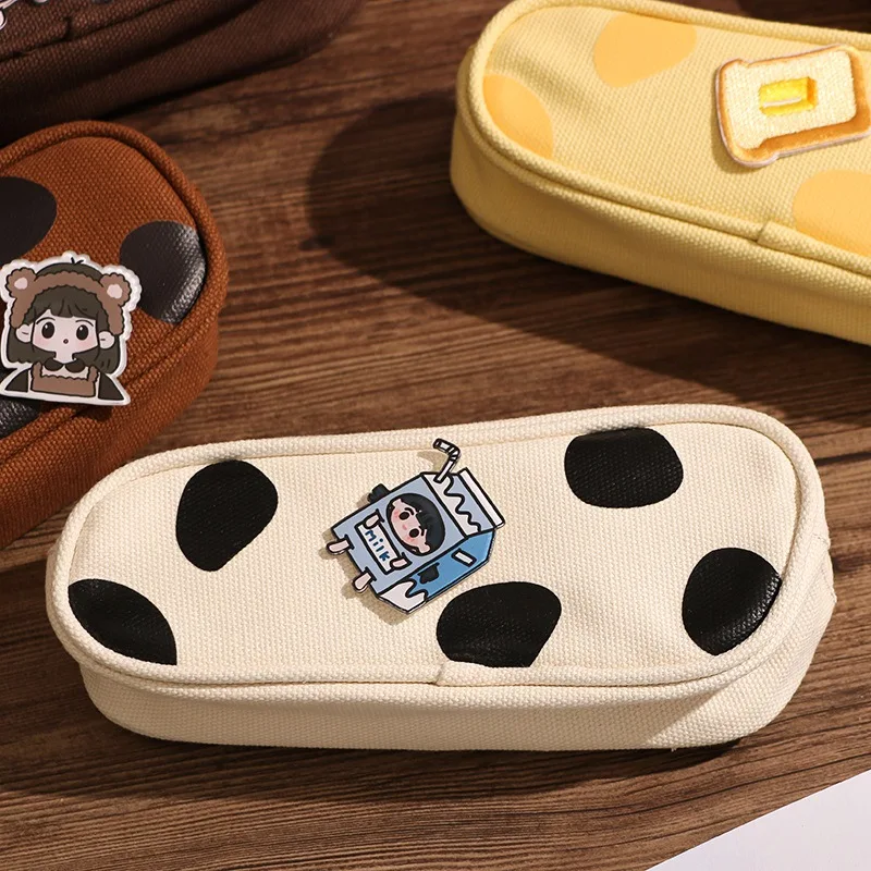 Cute Stationery Pencil Bag Milk Cow Large Capacity School Case Stationery Box School Student Fountain Pen Pencil Storage Bag
Cute Stationery Pencil Bag Milk Cow Large Capacity School Case Stationery Box School Student Fountain Pen Pencil Storage Bag
