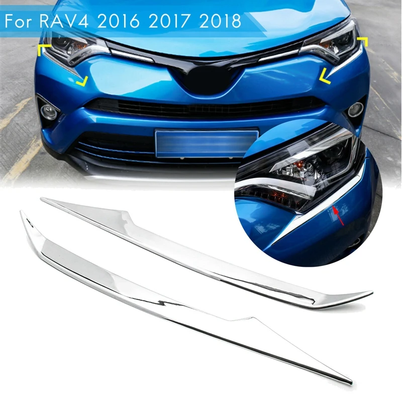 ABS Chrome Headlight Eyelid Cover Head Light Eyebrow Molding Strip Trim for Toyota RAV4 2016 2017 2018 Accessories
ABS Chrome Headlight Eyelid Cover Head Light Eyebrow Molding Strip Trim for Toyota RAV4 2016 2017 2018 Accessories
