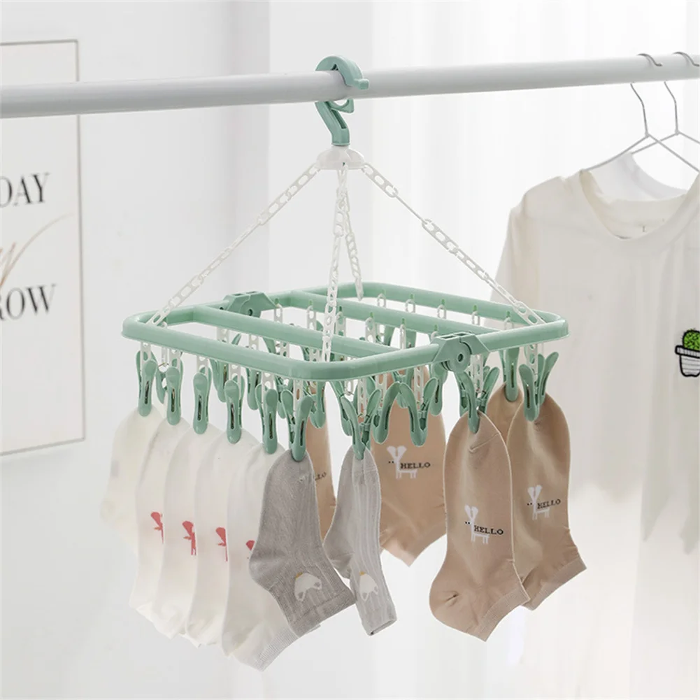 32 Clips Drying Rack Clothes Dryer Hanger Children Adults Clothes Underwear Dryer Windproof Socks Plastic Multifunctional Drying
32 Clips Drying Rack Clothes Dryer Hanger Children Adults Clothes Underwear Dryer Windproof Socks Plastic Multifunctional Drying