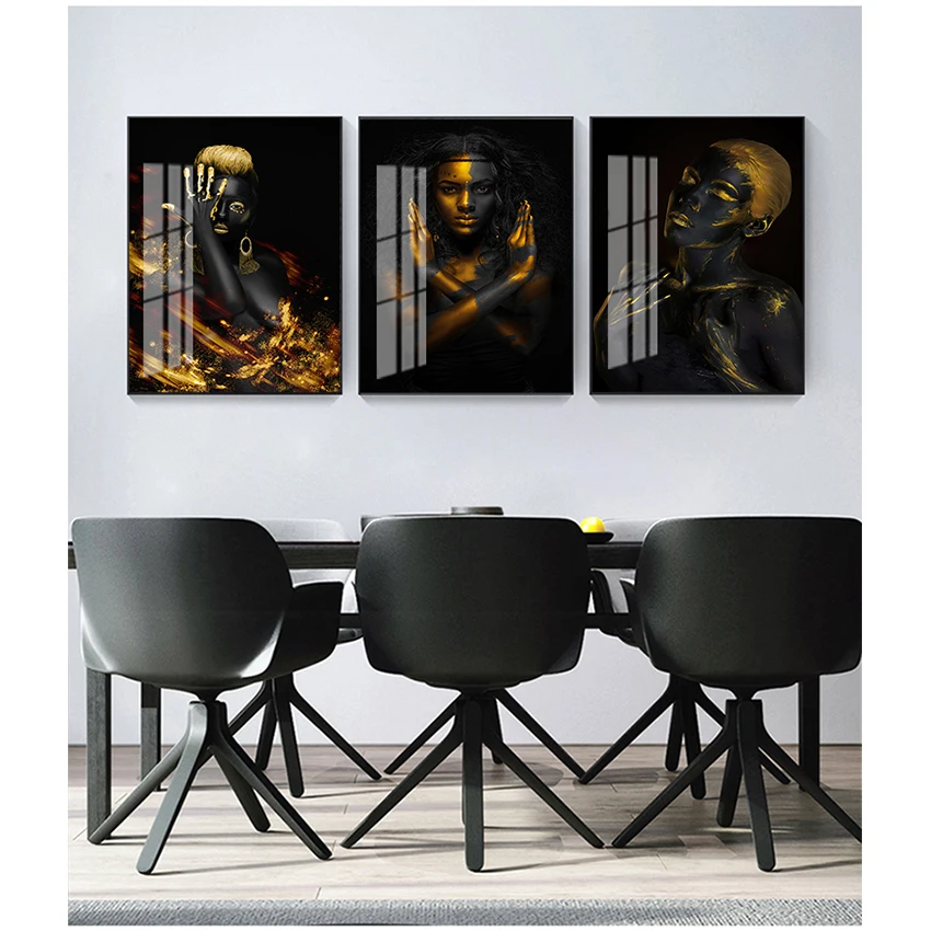 Scandinavian Wall Art Picture for Living Room Black and Gold African Woman Indian Oil Painting on Canvas Posters and Prints
Scandinavian Wall Art Picture for Living Room Black and Gold African Woman Indian Oil Painting on Canvas Posters and Prints