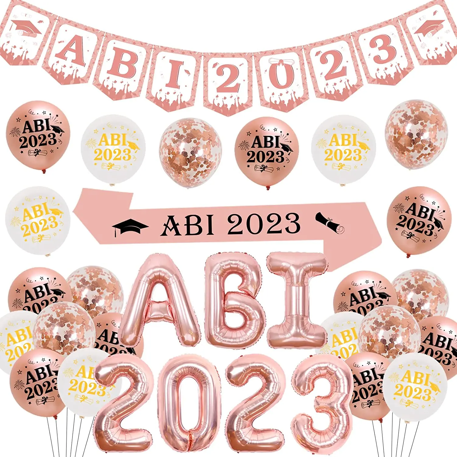 Cheereveal 2023 ABI Graduation Decoration Rose Gold ABI 2023 Foil Balloons Banner and Sash High School Graduation Party Supplies
Cheereveal 2023 ABI Graduation Decoration Rose Gold ABI 2023 Foil Balloons Banner and Sash High School Graduation Party Supplies
