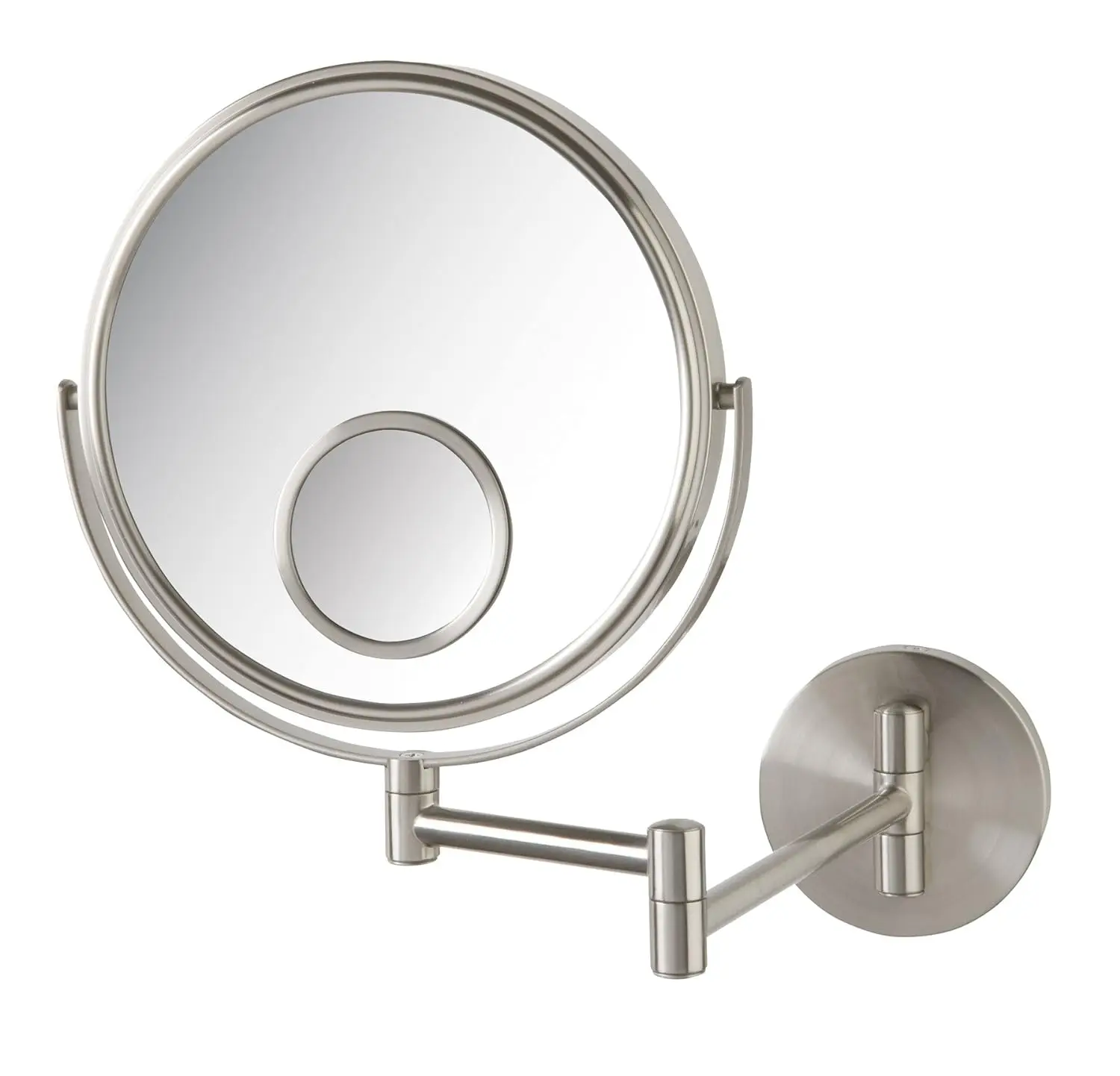 Two-Sided Swivel Mount Mirror - Makeup Mirror with 5X Magnification & 13.5 inch Extension - Nickel Finish - Model JP75010N
Two-Sided Swivel Mount Mirror - Makeup Mirror with 5X Magnification & 13.5 inch Extension - Nickel Finish - Model JP75010N