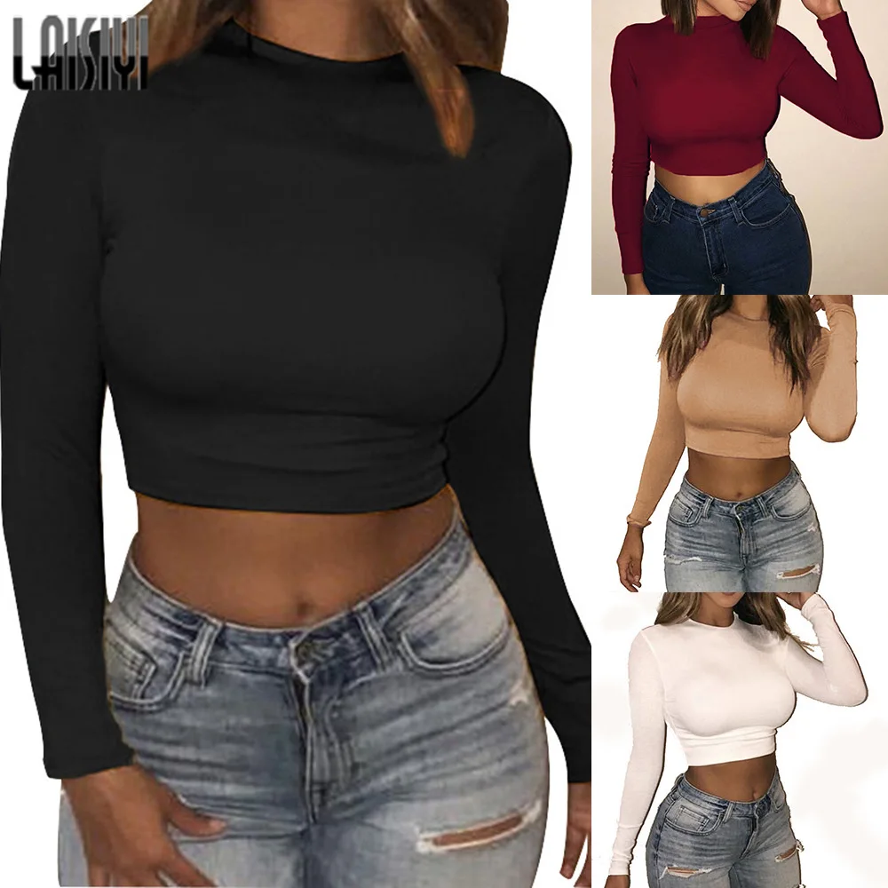 Women's Top 2022 Navel Long-sleeved T-shirt Slim Tops Soild Color Y2k Fashion Sexy T-shirt Female Casual Clothing New Style
Women's Top 2022 Navel Long-sleeved T-shirt Slim Tops Soild Color Y2k Fashion Sexy T-shirt Female Casual Clothing New Style