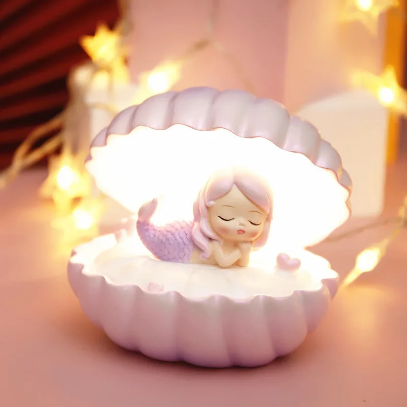 Pearl Mermaid Star Lamp Girl's Dream Shell Lamp Fairy Decorated Nightlight Birthday Present Resin Ornament Girl's Gift Led Night
Pearl Mermaid Star Lamp Girl's Dream Shell Lamp Fairy Decorated Nightlight Birthday Present Resin Ornament Girl's Gift Led Night