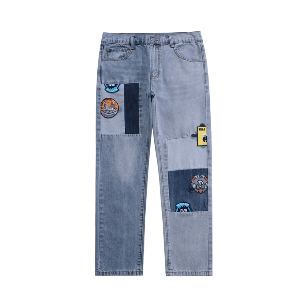 2022 Men Hip Hop Splice Patch Denim Pants Harajuku Embroidery Streetwear Straight Denim Pants Cotton Jeans Pants Trousers Mens
2022 Men Hip Hop Splice Patch Denim Pants Harajuku Embroidery Streetwear Straight Denim Pants Cotton Jeans Pants Trousers Mens