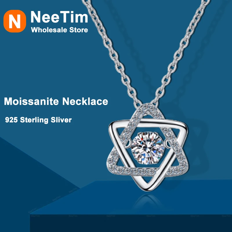 NeeTim Moissanite Necklace For Women 925 Sterling Silver 14K White Gold Plated Lab Diamond Pendant Necklace Wedding Fine Jewelry 
NeeTim Moissanite Necklace For Women 925 Sterling Silver 14K White Gold Plated Lab Diamond Pendant Necklace Wedding Fine Jewelry