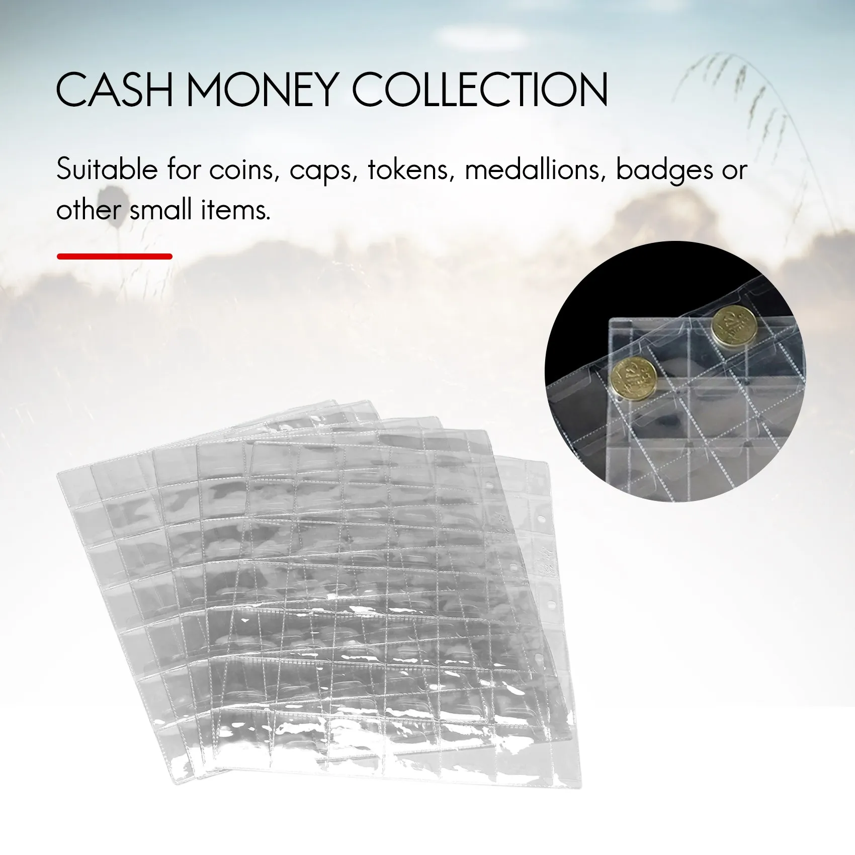 10 PCS 42 Pockets Clear Coin Holders Folder Sheets Storage Cash Money Collection Album Creative PVC Albums Collecting
10 PCS 42 Pockets Clear Coin Holders Folder Sheets Storage Cash Money Collection Album Creative PVC Albums Collecting