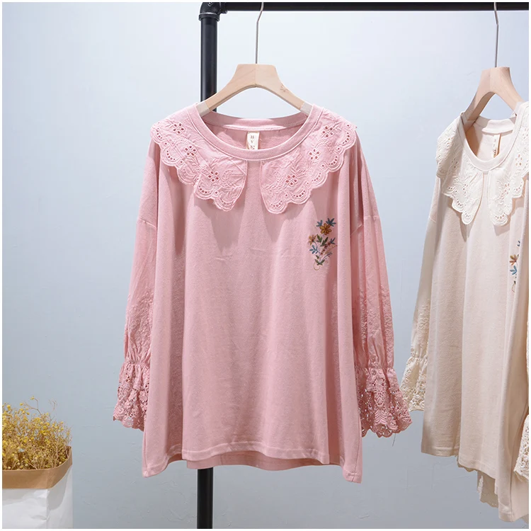2022 Early Spring New Sweet Embroidery Flower Shirt Women Long Sleeve Casual Tops H14
2022 Early Spring New Sweet Embroidery Flower Shirt Women Long Sleeve Casual Tops H14
