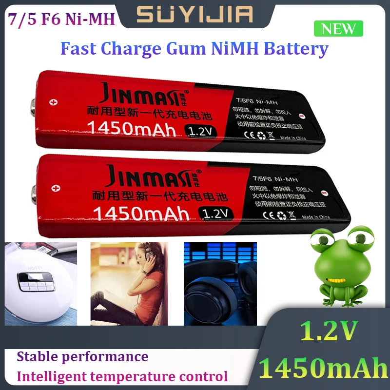 1.2V 7/5F6 67F6 1450mAh Gum Rechargeable Ni-MH Gel Battery for-Sony for-Panasonic Walkman Gel Lithium Battery MD CD Tape Player
1.2V 7/5F6 67F6 1450mAh Gum Rechargeable Ni-MH Gel Battery for-Sony for-Panasonic Walkman Gel Lithium Battery MD CD Tape Player