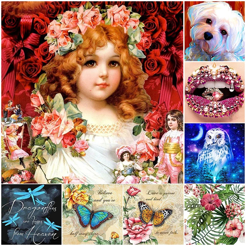 5D DIY Diamond Painting Flowers Butterfly Full Drill Girl Lips Owl Dog Embroidery Animal Cross Stitch Kit Home Decoration Gift
5D DIY Diamond Painting Flowers Butterfly Full Drill Girl Lips Owl Dog Embroidery Animal Cross Stitch Kit Home Decoration Gift