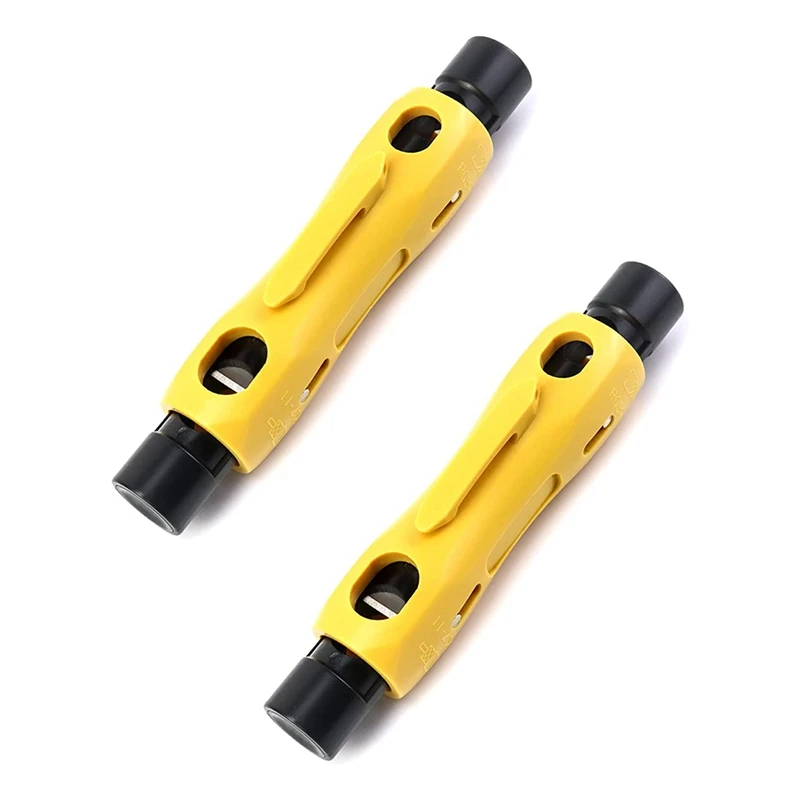 Double Ended Coax Stripper, 2 Pack Coxaial Cable Stripper Wire Cutter Coax Stripping Tool For RG7/11 And RG59/6/6Q
Double Ended Coax Stripper, 2 Pack Coxaial Cable Stripper Wire Cutter Coax Stripping Tool For RG7/11 And RG59/6/6Q