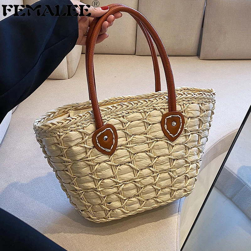 Straw Woven Ladies Designer Large Capacity Shopping Bags Handmade Luxury Ins Summer Women Bags Underarm Shoulder Purses Handbags
Straw Woven Ladies Designer Large Capacity Shopping Bags Handmade Luxury Ins Summer Women Bags Underarm Shoulder Purses Handbags