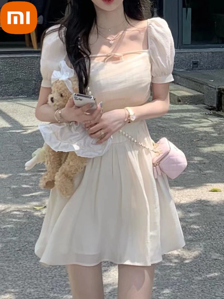 Xiaomi Summer Elegant Sexy Dress Women Sweet Party Mini Dresses Female Holiday Puff Sleeve Korean Fashion Casual Retro Dress 
Xiaomi Summer Elegant Sexy Dress Women Sweet Party Mini Dresses Female Holiday Puff Sleeve Korean Fashion Casual Retro Dress
