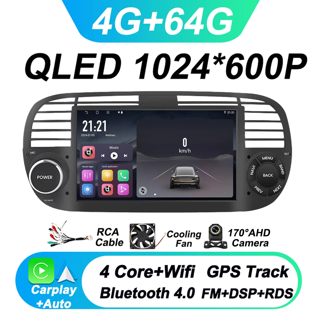 2DIN автомобильная мультимедийная магнитола для Fiat 500 2007-2015, 8-ядерный процессор, поддержка CarPlay, Android Auto, GPS-навигация
2DIN автомобильная мультимедийная магнитола для Fiat 500 2007-2015, 8-ядерный процессор, поддержка CarPlay, Android Auto, GPS-навигация