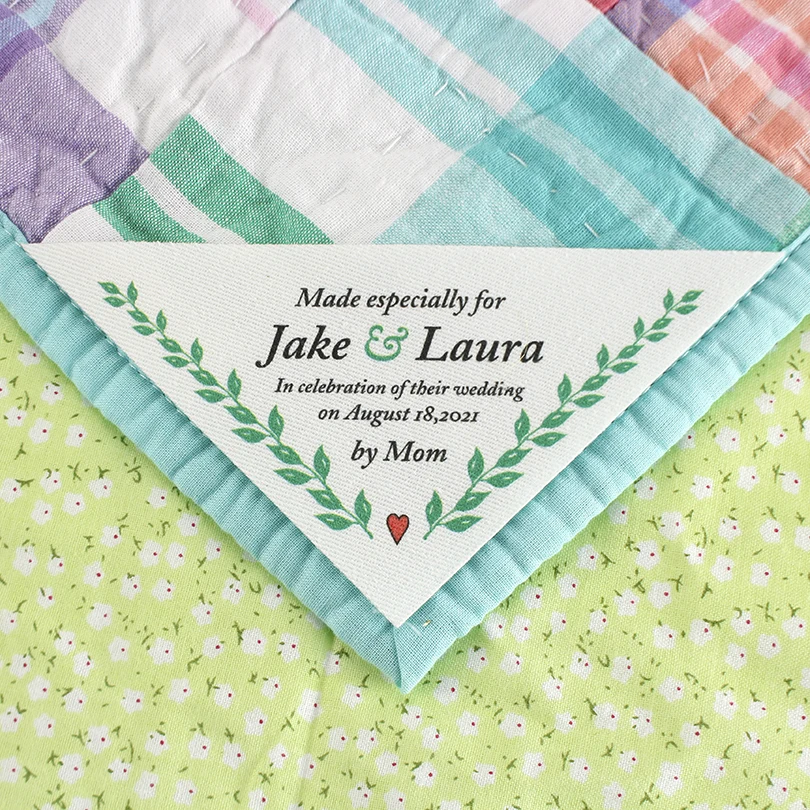 Iron On Labels, Sewing Labels, Large Triangle Quilt Label, Personalized Labels, Set of 12, wedding gifts (TB3606)
Iron On Labels, Sewing Labels, Large Triangle Quilt Label, Personalized Labels, Set of 12, wedding gifts (TB3606)