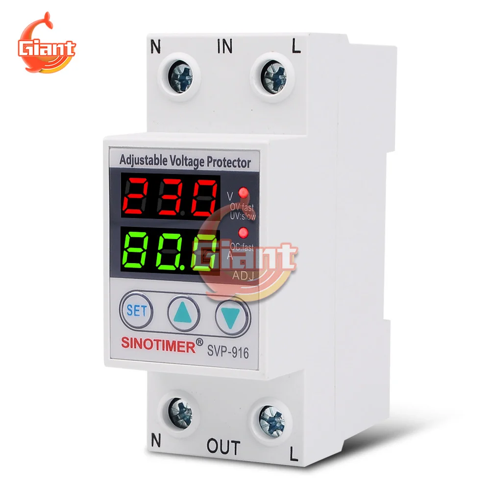 40A 63A 80A 220V Adjustable Self-repair Over Voltage And Under Voltage Protective Device Protector Relay Over Current Protection
40A 63A 80A 220V Adjustable Self-repair Over Voltage And Under Voltage Protective Device Protector Relay Over Current Protection