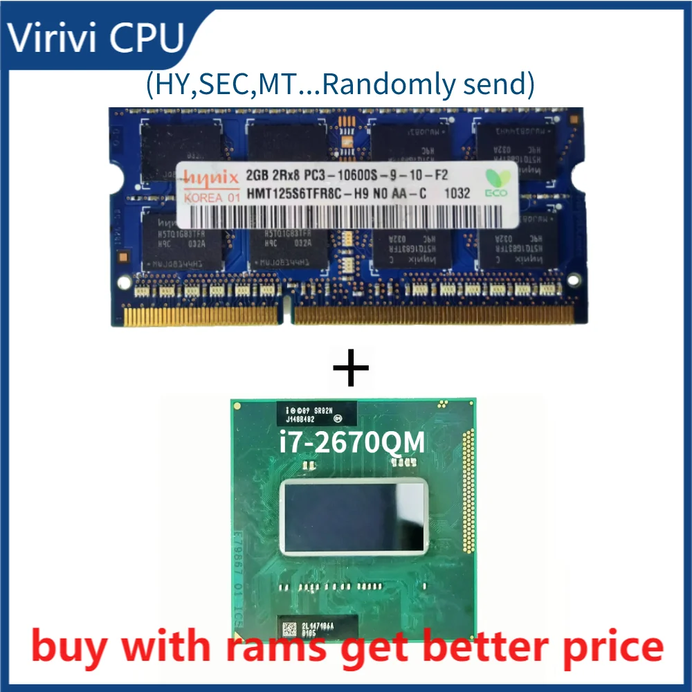 DDR3 2G 1333Mhz with i7-2670QM i7 2670QM SR02N 2.2 GHz Quad-Core Eight-Thread CPU Processor 6M 45W Socket G2 / rPGA988B
DDR3 2G 1333Mhz with i7-2670QM i7 2670QM SR02N 2.2 GHz Quad-Core Eight-Thread CPU Processor 6M 45W Socket G2 / rPGA988B