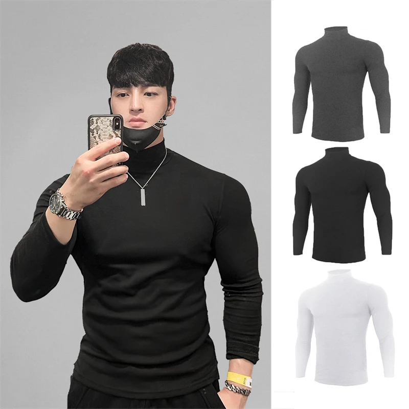 Autumn New Turtleneck T Shirts Men Knitting Shirt Slim Fit Fitness Elastic Clothes Long Sleeve T-Shirt Casual High Neck Tops
Autumn New Turtleneck T Shirts Men Knitting Shirt Slim Fit Fitness Elastic Clothes Long Sleeve T-Shirt Casual High Neck Tops