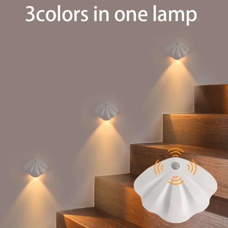 LED shells Night Light Motion Sensor Light USB Type-C Tricolor Room Decoration Lamp for Corridor staircase led Lamp Sensor Light
LED shells Night Light Motion Sensor Light USB Type-C Tricolor Room Decoration Lamp for Corridor staircase led Lamp Sensor Light