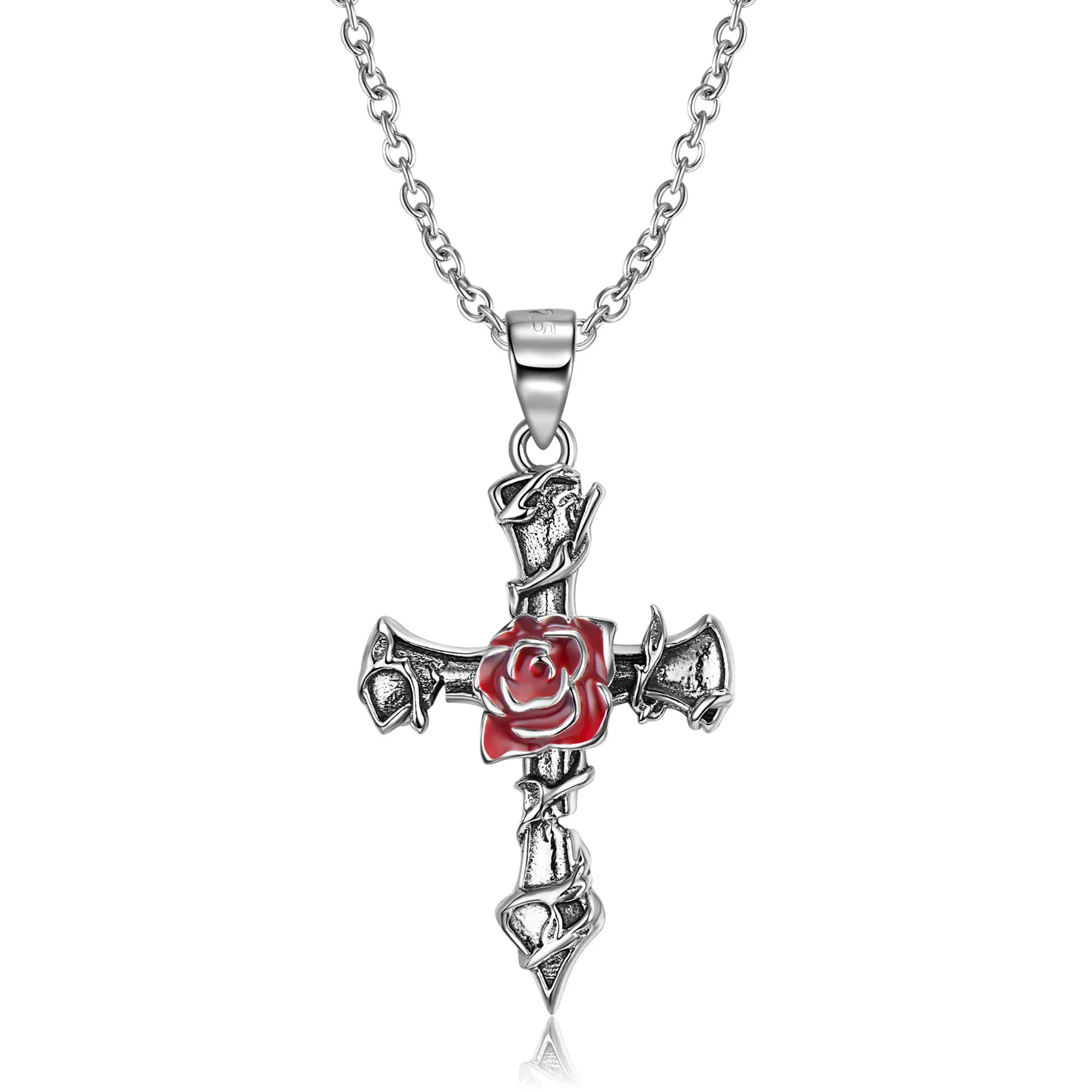 XSL JIAMEI s925 Sterling Silver Ornament Bramble Rose Cross Necklace Neutral Collarbone Chain Luxury Fine Jewelry
XSL JIAMEI s925 Sterling Silver Ornament Bramble Rose Cross Necklace Neutral Collarbone Chain Luxury Fine Jewelry