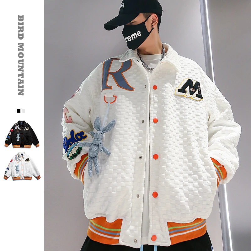 American Hip Hop Waffle Plaid Jacket Spring Autumn Streetwear Couple Embroidery Label Coat Funko Pop Korean Baseball Uniform Men
American Hip Hop Waffle Plaid Jacket Spring Autumn Streetwear Couple Embroidery Label Coat Funko Pop Korean Baseball Uniform Men
