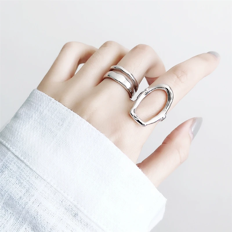 WEDHOC 925 Sterling Silver Geometric Hollow Double Layer Trendy INS Resizable Opening Ring For Women Luxury Jewelry Gift
WEDHOC 925 Sterling Silver Geometric Hollow Double Layer Trendy INS Resizable Opening Ring For Women Luxury Jewelry Gift