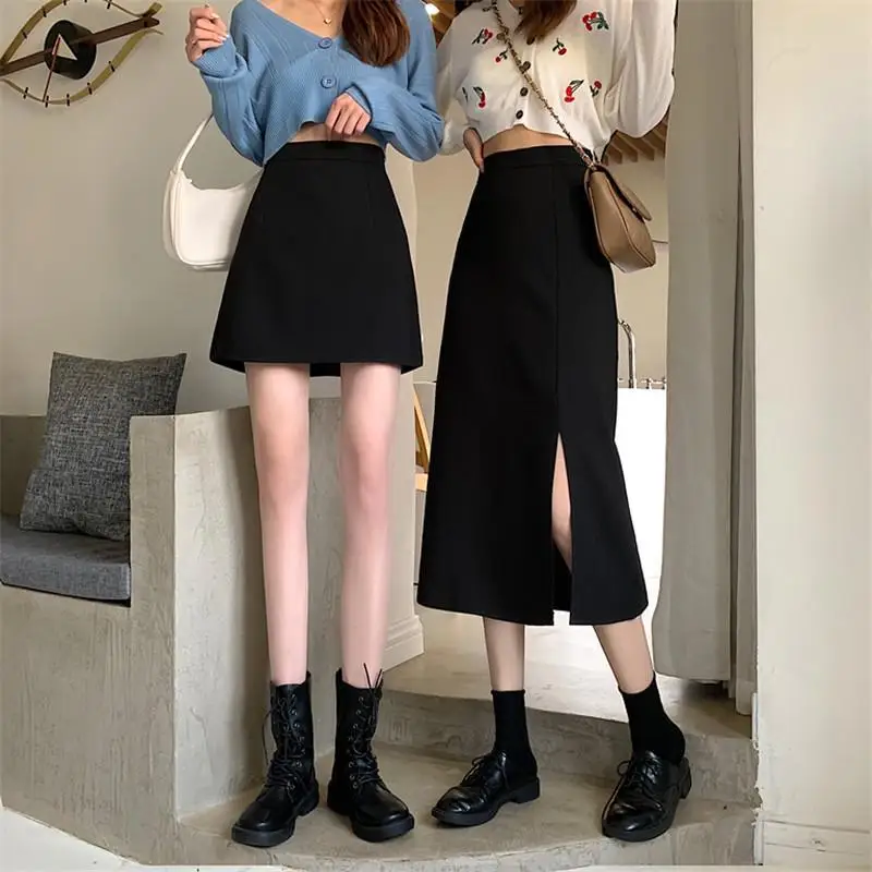 Black Skirts Women Mid-calf College A-line High Waist Korean Style OL All-match Friends Streetwear Chic Female Bottom
Black Skirts Women Mid-calf College A-line High Waist Korean Style OL All-match Friends Streetwear Chic Female Bottom